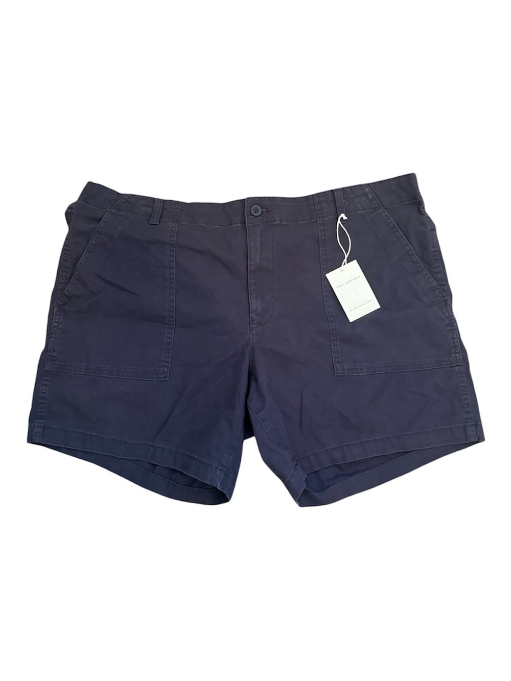 Men's Dark Blue Cargo Shorts with Front Patch Pockets